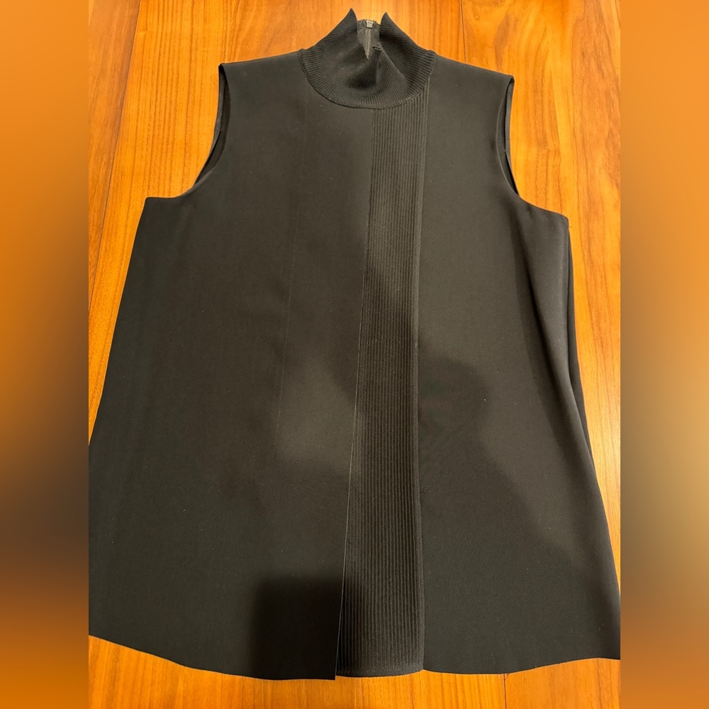 Vince Sleeveless Pleated Turtleneck